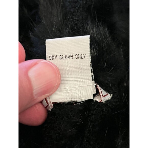 Louise Paris Dress Womens Medium Black Rabbit Fur Strapless Tube Mini Soft Cozy - Picture 7 of 7